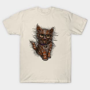 Curly Mustache Hipster Cat T-Shirt